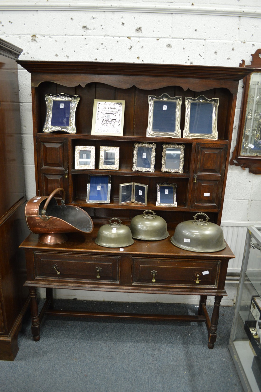 An oak dresser.