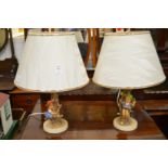 A pair of Goebel figural lamps (minor losses).