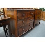 A Victorian mahogany straight front chest of two short and two long drawers.