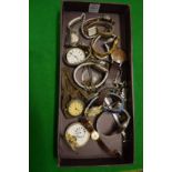 A collection of wrist and pocket watches.