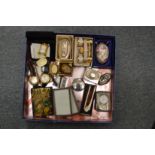 Wrist watches, decorative card case, opera glasses and other collectables.