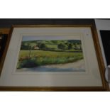 Cecil Rice, Rural landscape, watercolour, and another by the same artist.