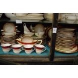 A quantity of Royal Worcester Regency china and gilt decorated white porcelain dinnerware etc.