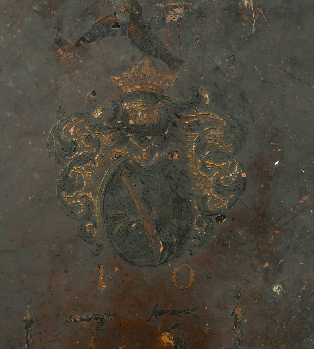 Spanish School probably 17th Century, virgin and child wearing jewelled crowns, oil on copper with a - Image 3 of 4