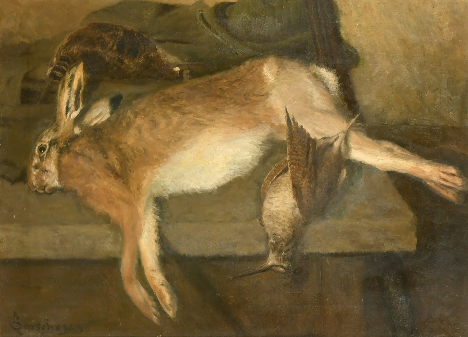 Garschagen (19th/20th Century), still life study of dead game, oil on canvas, signed, 20" x 30", (51