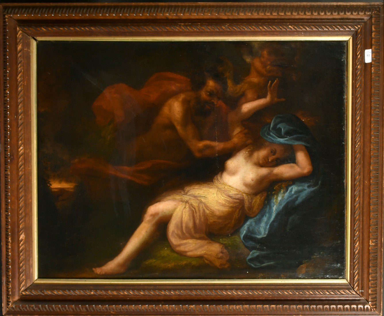 J. Denys, Circa 1700, Flemish, a pair of oil on canvas paintings of mythological scenes, one signed, - Image 6 of 7