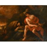 J. Denys, Circa 1700, Flemish, a pair of oil on canvas paintings of mythological scenes, one signed,