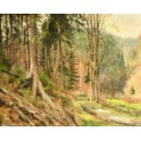 Siegfried Rochel (1904-1985) German, a landscape scene depicting the edge of a forest, oil on