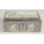 A GOOD 19TH CENTURY DUTCH SILVER RECTANGULAR BOX AND COVER