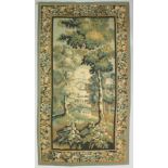 A LATE 19TH CENTURY CONTINENTAL TAPESTRY WALL HANGING depicting animals and birds in a woodland