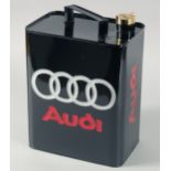 A REPLICA AUDI BLACK OIL CAN.