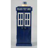 A REPLICA BLUE POLICE PUBLIC CALL BOX.