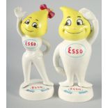 A PAIR OF PAINTED METAL ESSO ABBY SLICK FIGURES 9.5ins high.