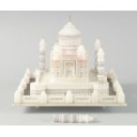 AN ALABASTER MODEL OF THE TAJ MAHAL, (one tower detached).