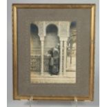 A GOOD ANTIQUE PHOTOGRAPH with signed mount, framed and glazed, 22.5cm x 16.5cm.