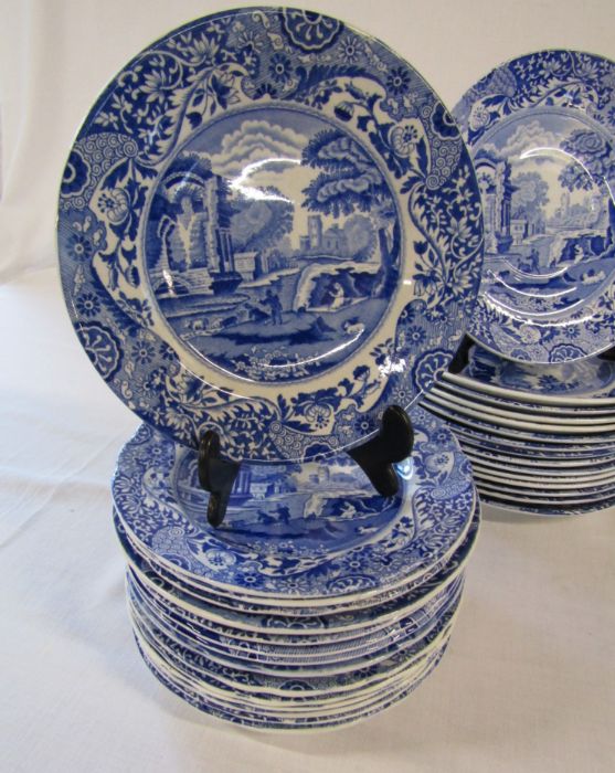 Spode Italian plates, varying sizes, varying ages (stands for display only) - Image 2 of 6