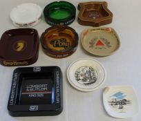 Selection of vintage pub ashtrays