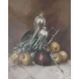 Framed oil on canvas Lucia Sarto 'Natura Morta' still life of fruit approx. 61.5cm x 71.5cm (