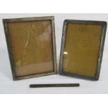 Silver picture frames Boots Company 1909 approx. 18cm x 23.5cm & 1918 approx. 16cm x 22.5cm and a