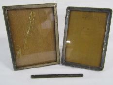 Silver picture frames Boots Company 1909 approx. 18cm x 23.5cm & 1918 approx. 16cm x 22.5cm and a