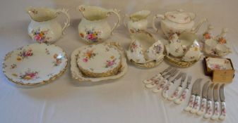 Collection of Royal Crown Derby Posies pattern ceramics including a part tea service, 2 jugs, 3