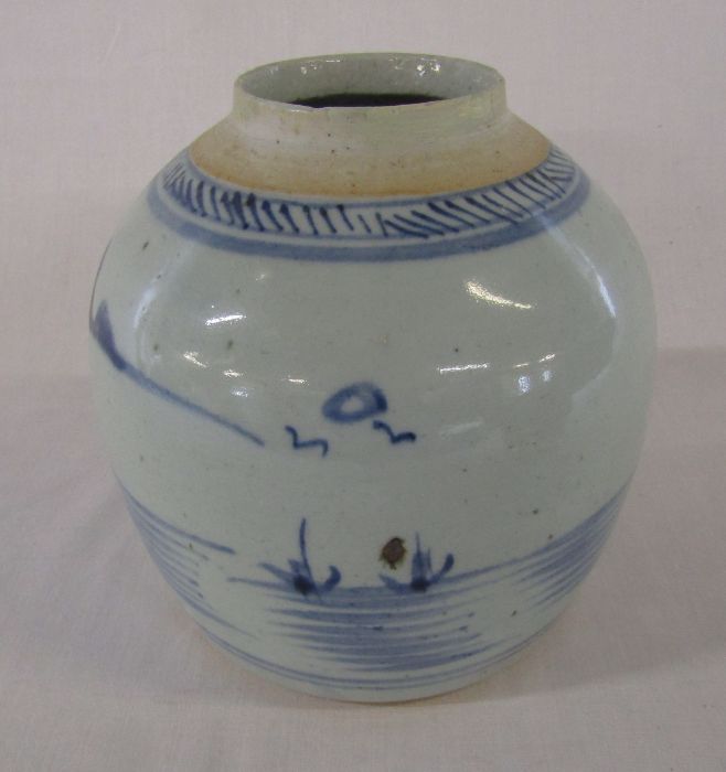 Chinese chamber pot D 17 cm (excluding handle) H 12 cm and a Chinese ginger jar H 17 cm (missing - Image 3 of 10