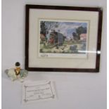 'The Horse Box' by Thelwell limited edition approx. 43.5cm x 37.5cm (includes frame) and Beswick