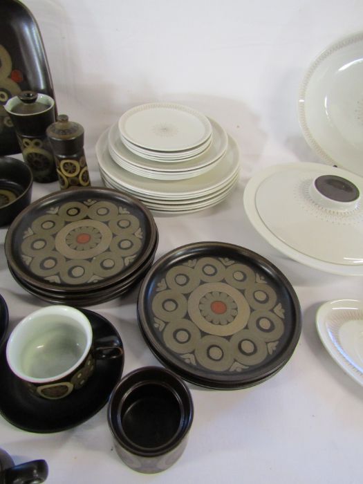 Denby Arabesque part dinner set and Royal Doulton part dinner set with serving bowls and lids (plate - Image 4 of 7
