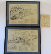 2 diagram prints - The De Havilland Goblin Turbo-Jet - The De Havilland Vampire F. MK.1 drawing by