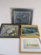 Selection of pictures and prints - Oriental birds picture, Dolphins etc