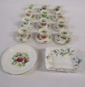 Royal Albert complete 1970's miniature 'Flower of the Month series' and 2 small pin dishes