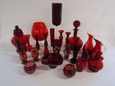 Large collection of red / ruby glass