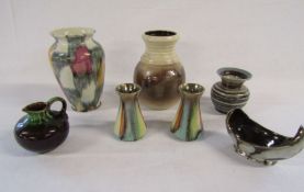 Selection of West German small vases etc
