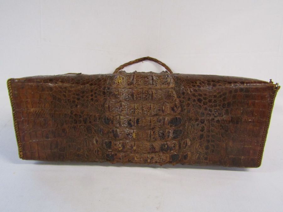 2 Crocodile skin bags - Large approx. 50cm x 17cm x 37cm - Image 7 of 11