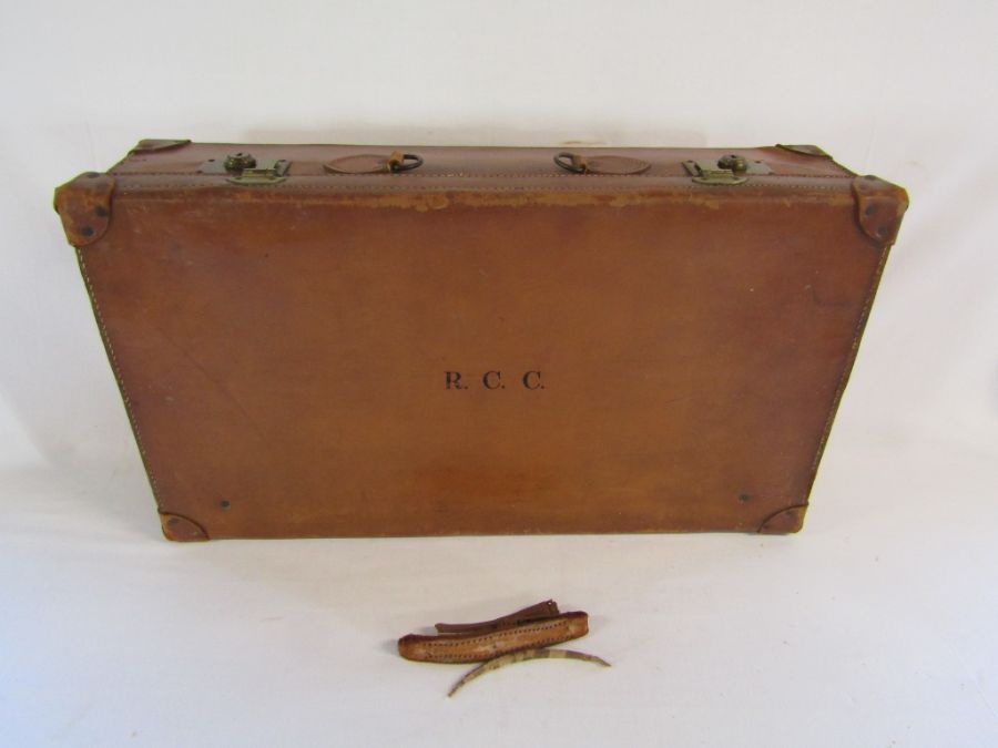 3 leather suitcases and Gladstone bag - Image 5 of 5