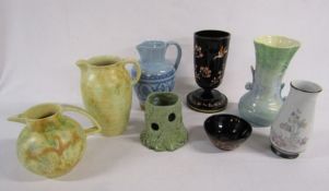 Collection of vases and jugs to include Sylvac (af), Gothic, Buchan and Denby