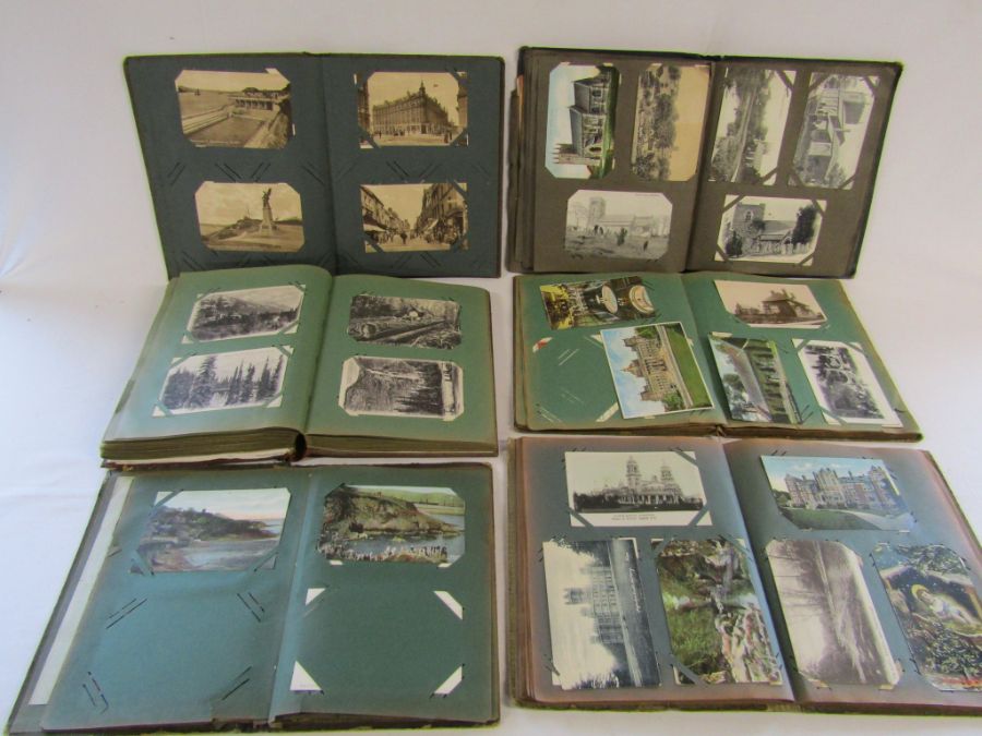 Collection of vintage postcard albums with postcards, mainly topographical, mostly written on, the - Image 4 of 5