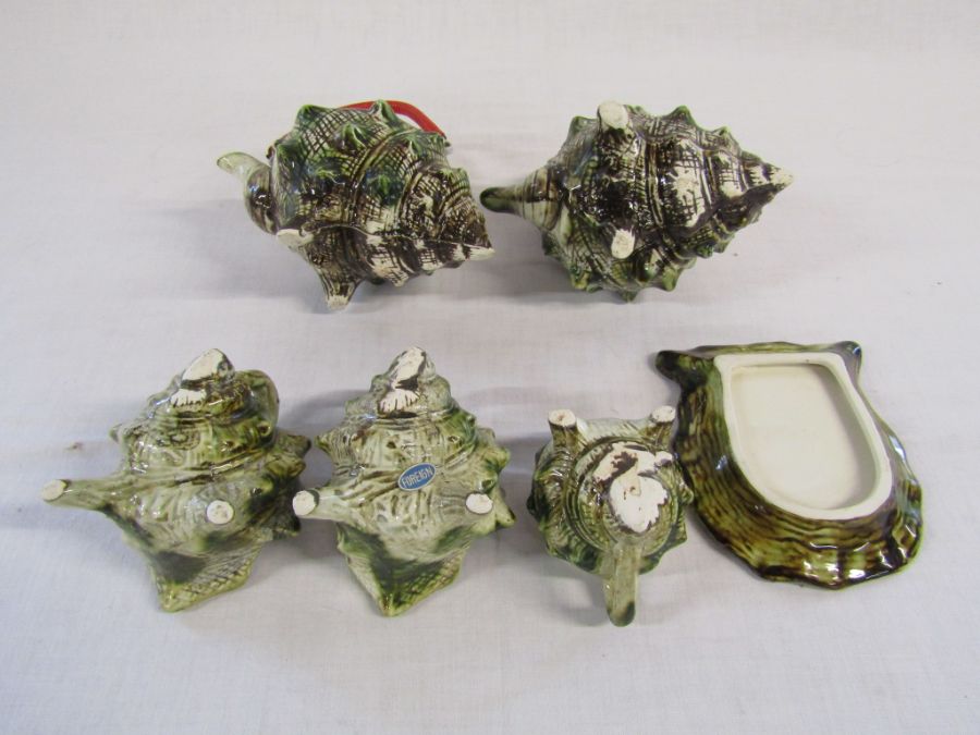 Selection of ceramics to include Conch shell tea set, cabbage leaf cups & saucers, Staffordshire - Image 12 of 12