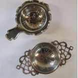 2 silver strainers total weight 2.12ozt London 1924 & Birmingham Marson & Jones 1931