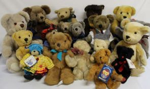 2 boxes of artist's bears / collectors bears including Dormouse Designs, Narnie Bears, Pam