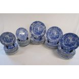 Spode Italian plates, varying sizes, varying ages (stands for display only)