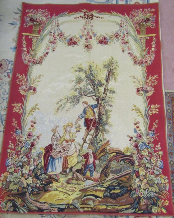 Large 20th century JP Paris Point de loiselles Royal Tapestry - 'Tapestry designed, produced, - Image 2 of 6