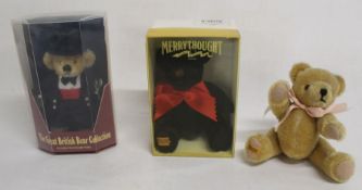 3 small Merrythought bears:- The Great British Bear Collection with original outer box, London Black