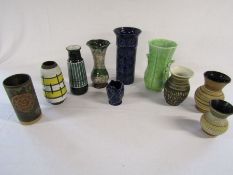 Mixed selection of vases to include Royal Winton 'Pisces' vase, Flovy, West German etc