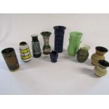 Mixed selection of vases to include Royal Winton 'Pisces' vase, Flovy, West German etc