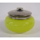 Silver lidded yellow pot Birmingham 1921 W. 2.50ozt