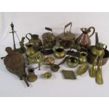 Selection of brass & copper items