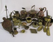 Selection of brass & copper items