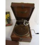 Primaphone gramophone with records & a selection of mixed records