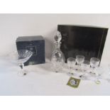 Stuart Crystal bonbon dish & Bohemia Crystal decanter and glasses